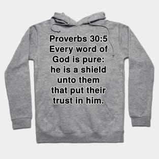 Proverbs 30:5  King James Version (KJV) Bible Verse Typography Hoodie